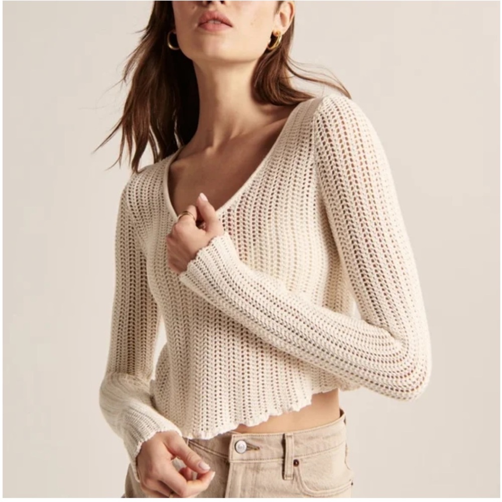Abercrombie & Fitch Crochet Knit Sweater